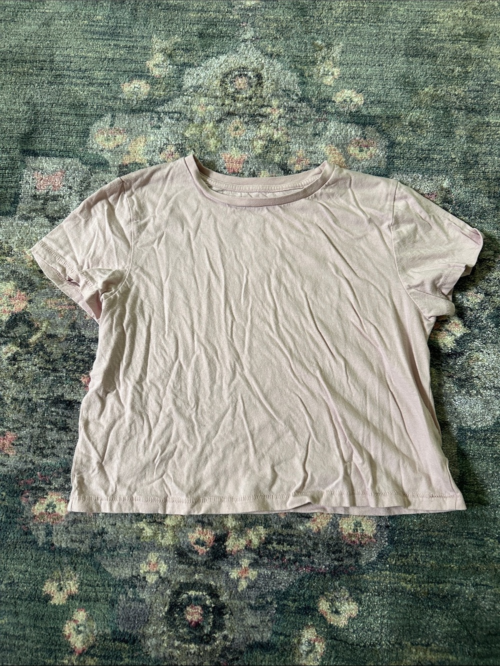 Universal Thread 100% Cotton Women's Lilac Crewneck Short Sleeve Crop Top Medium